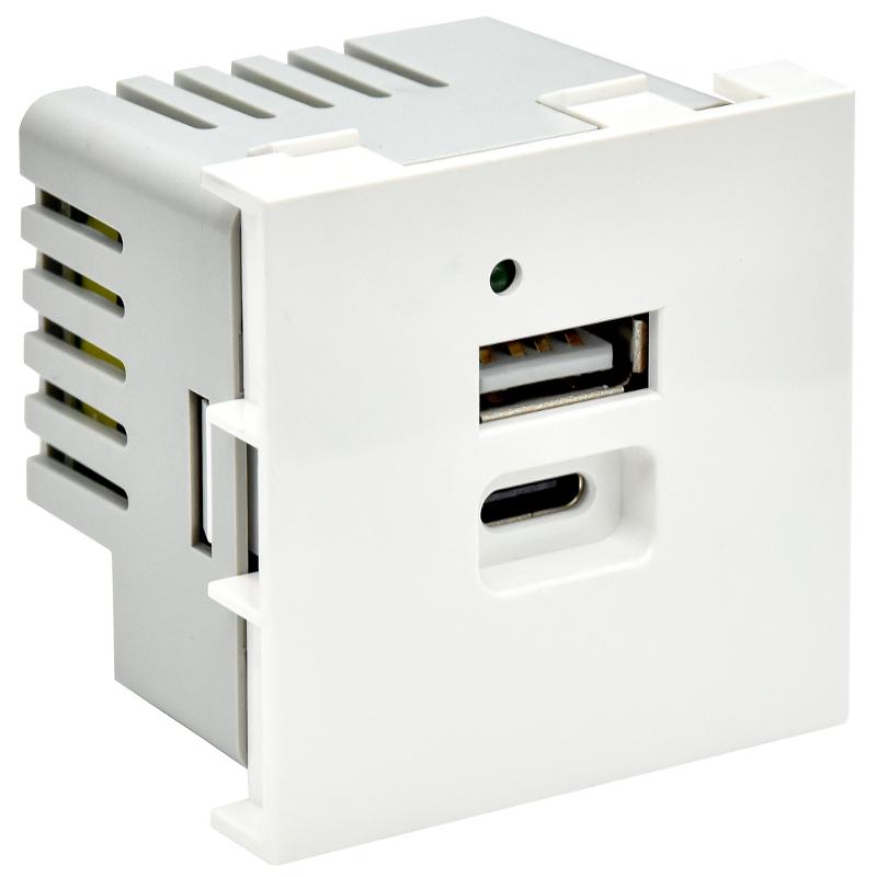 PRIMER РКЮ-25-40-П Розетка USB A+C 4,2А (2 мод.) бел. | PR-KK40D-RU-0-2-AC-K01 | IEK — IEK (ИЭК)