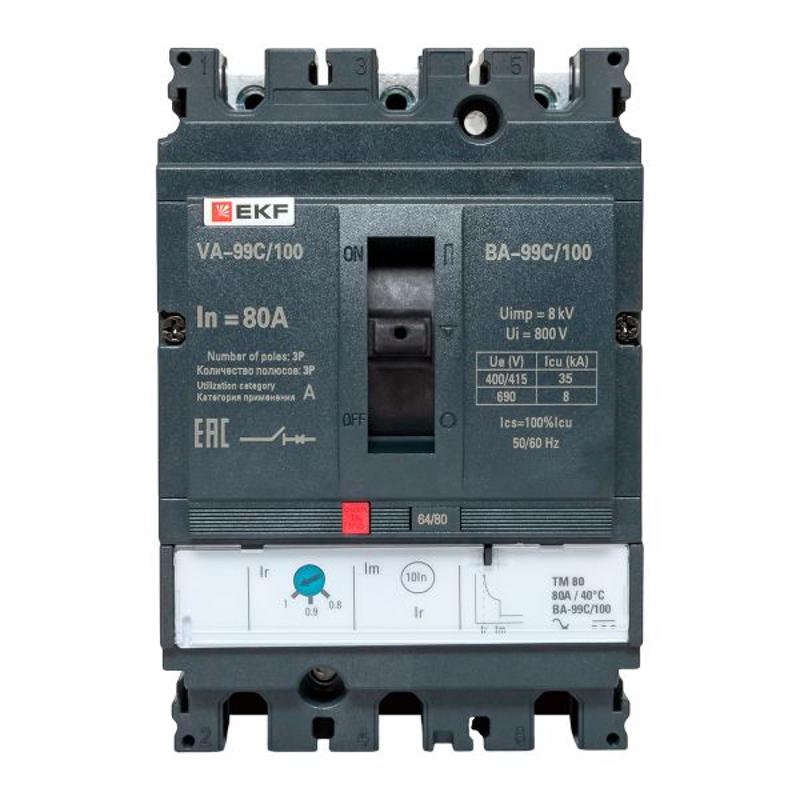 Выключатель автоматический ВА-99C (Compact NS) 100/80А 3P 36кА EKF PROxima | mccb99C-100-80 | EKF — миниатюра 17
