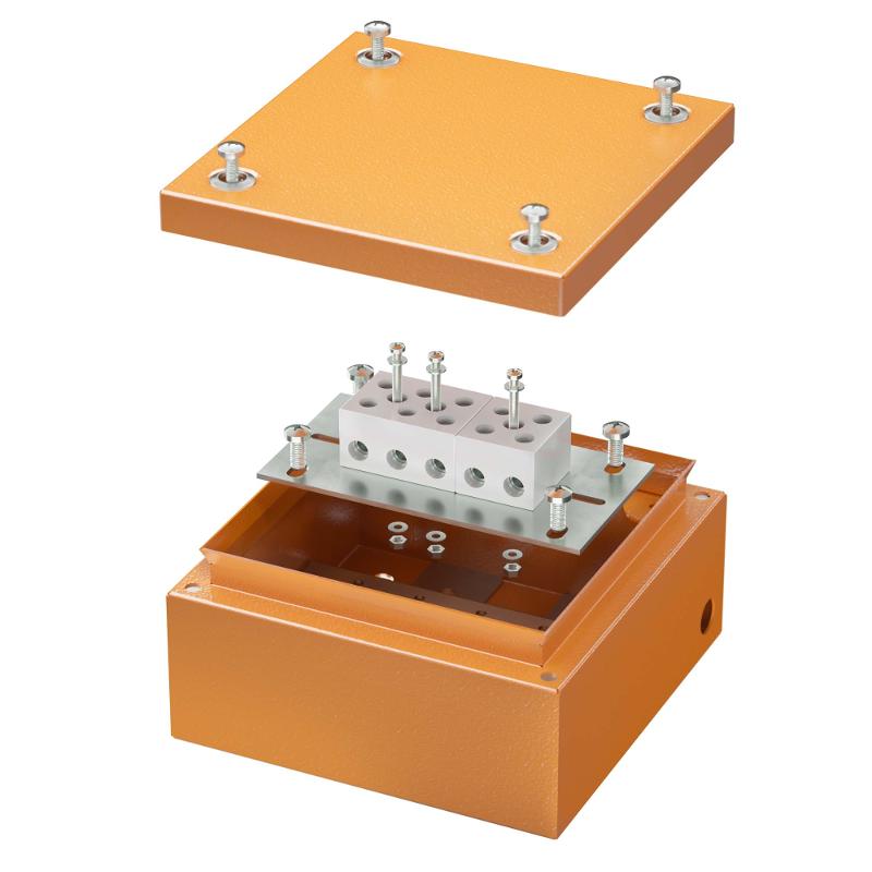 Коробка распределительная стальная FS огн. IP66,150х150х80мм, 5р, 450V,30A,16мм.кв с гладкими стенками и клеммниками | FSB30516 | DKC — DKC (ДКС)