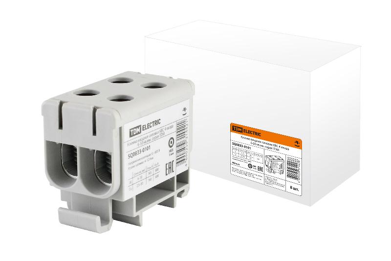 Клемма вводная силовая КВС 4 ввода 6-50 кв.мм. серая | SQ0833-0101 | TDM — TDM ELECTRIC