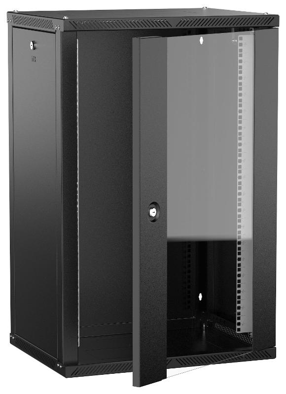 ITK LINEA W Шкаф 18U 600х450мм дверь стекло черный 2.0| LWR5-18U64-GF-2| ITK — фото 1 | Sento