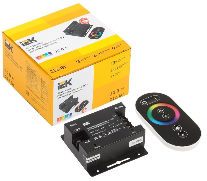 Контроллер с ПДУ радио (черный) RGB 3 канала 216Вт 12В 6А | LSC1-RGB-216-RF-20-12-B | IEK — миниатюра 2