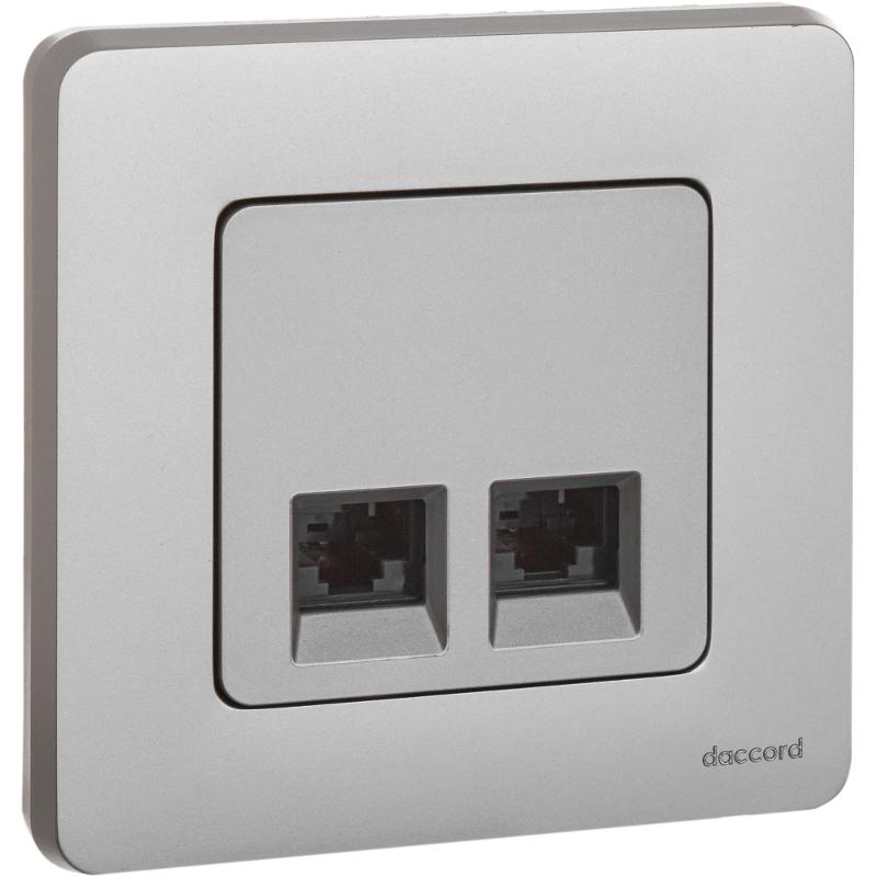 Inspiria Алюминий Розетка 2-ая компьютерная RJ45 С/У категория 6 UTP — миниатюра 10