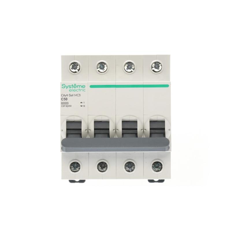 Выключатель автоматический четырёхполюсный 50A C 6kA City9 | C9F36450 |Systeme Electric — миниатюра 3