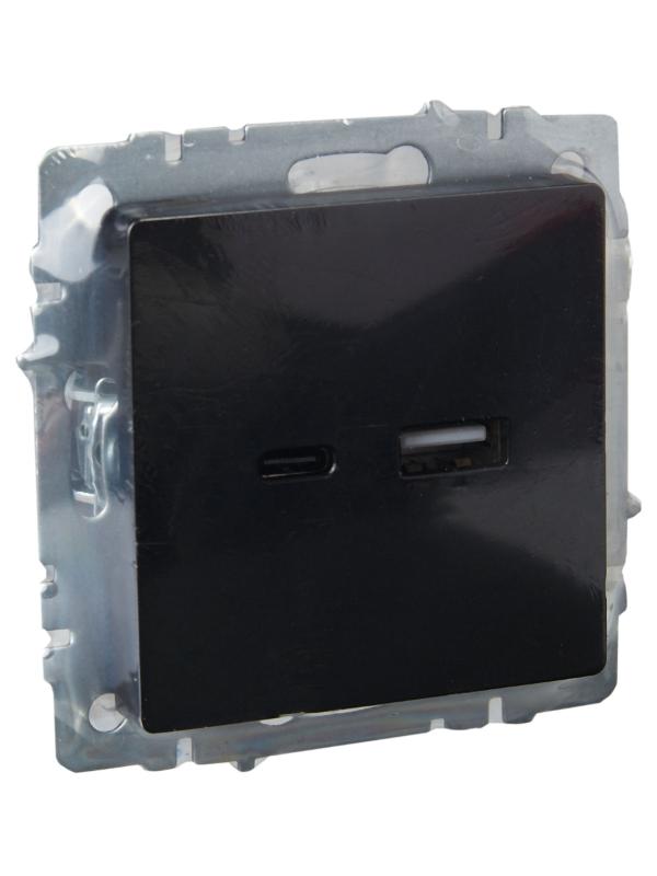 BRITE Розетка USB A+C 18Вт РЮ11-1-БрЧ черный | BR-U22-018-K02 | IEK — миниатюра 6