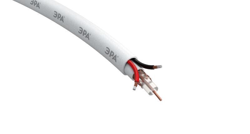 Кабель для аналогового видеонаблюдения Simple KL-0.75-PVC КВК-В-2 +2x0,75 мм², бухта 200 метров, белый | Б0052738 | ЭРА — миниатюра 3