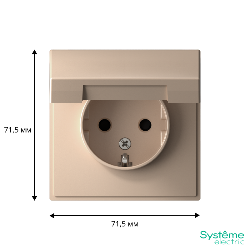 ArtGallery Песочный Розетка с заземлением, со шторками, с крышкой, 16А, IP20, механизм | GAL001246 | SE — миниатюра 3
