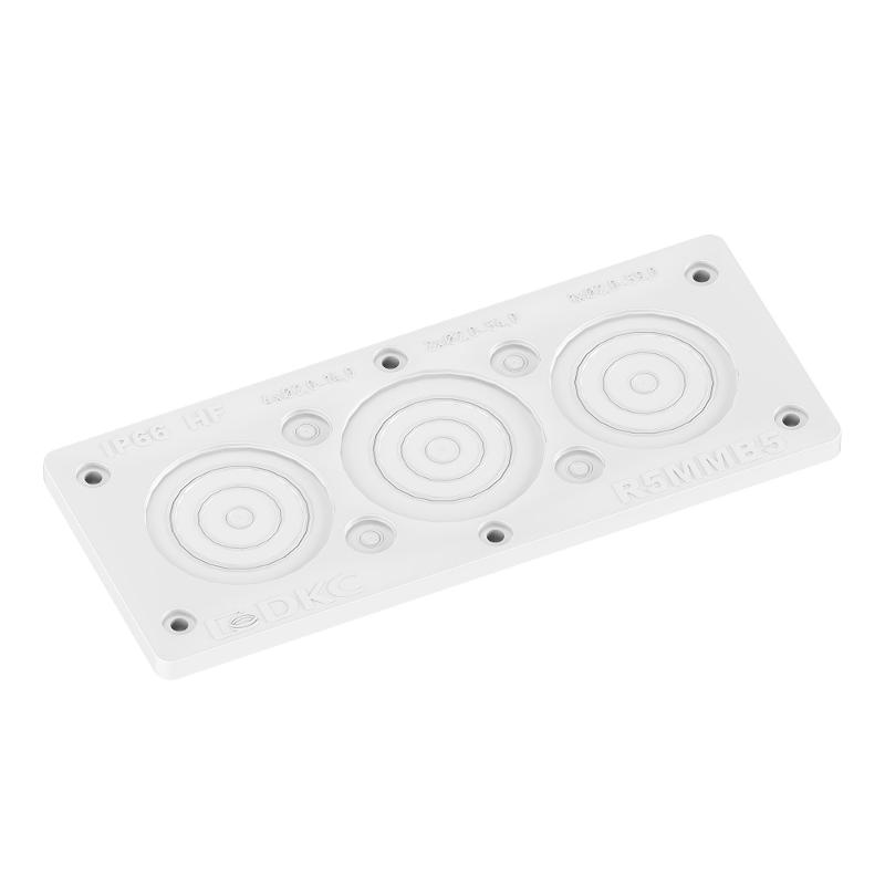 Мембранный кабельный ввод, EPDM, IP66, t эксп. -70..+90, ШхВ 216х89 мм, 4xø2,0-14,0 мм, 2xø2,0-54,0 мм, 1xø2,0-59,0 мм | R5MMB5 | DKC — миниатюра 1