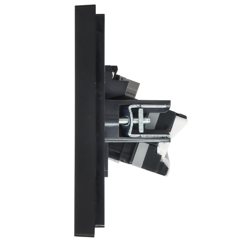 FORTE&PIANO Розетка двойная RJ11+RJ45 кат.5E FP135 черный | FP-KT20-O-1-K02 | IEK — миниатюра 4
