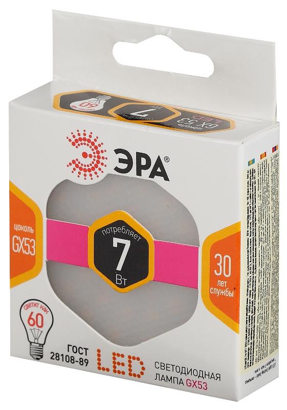 Лампа светодиодная LED 7Вт GX53 220В 2700К smd GX таблетка (плоский цилиндр) | Б0017231 | ЭРА — миниатюра 2