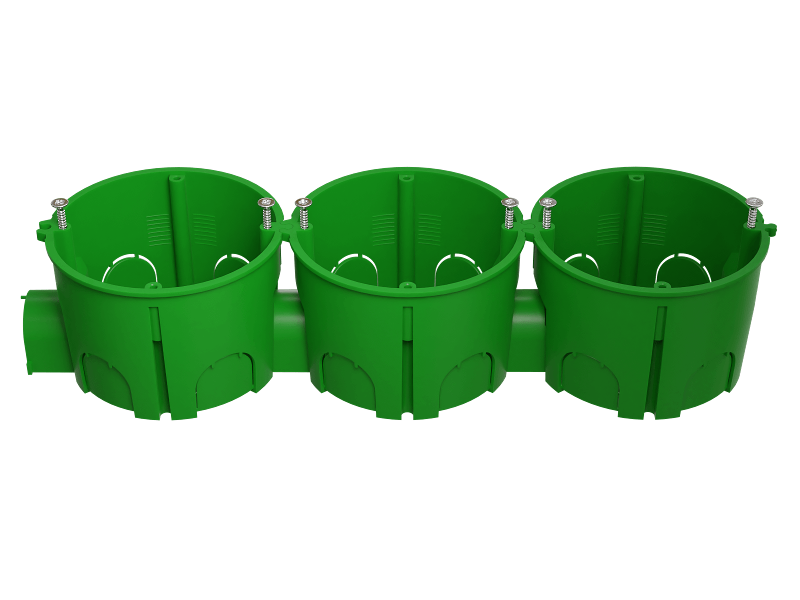 Коробка установочная  KUTS1-68-45-green зеленая 68х45мм для твердых стен с саморезами, один стыковочный узел IP20 KUTS1-68-45-green | Б0061164 | ЭРА — миниатюра 4
