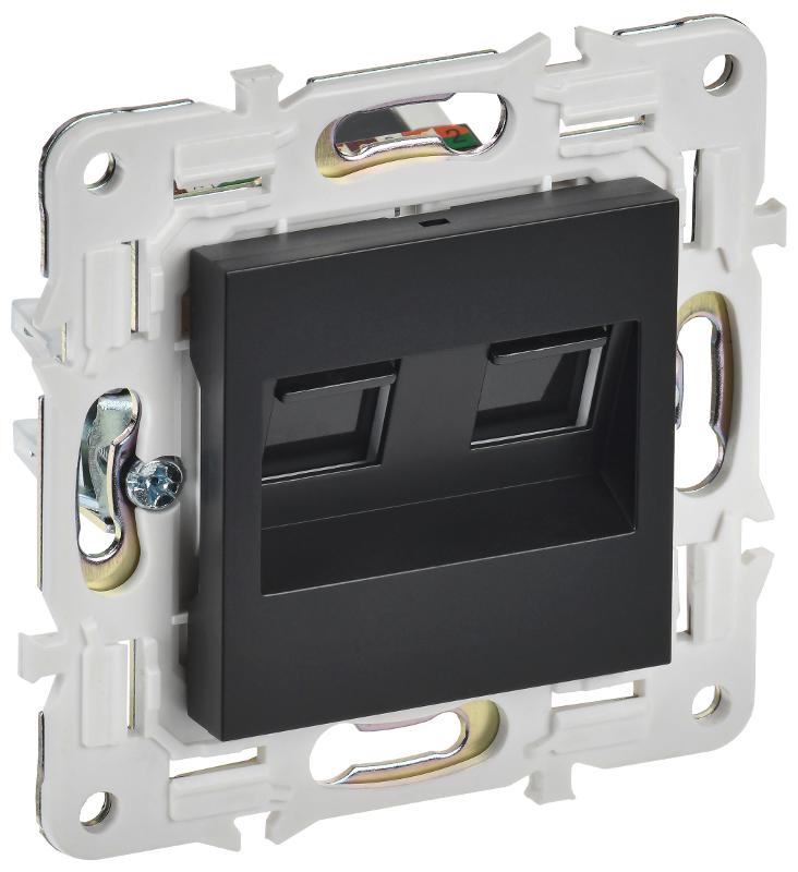 SKANDY Розетка компьютерная двойная RJ45 кат.6 SK-K04Bl черный | SK-K20-2-K02 | IEK — IEK (ИЭК)