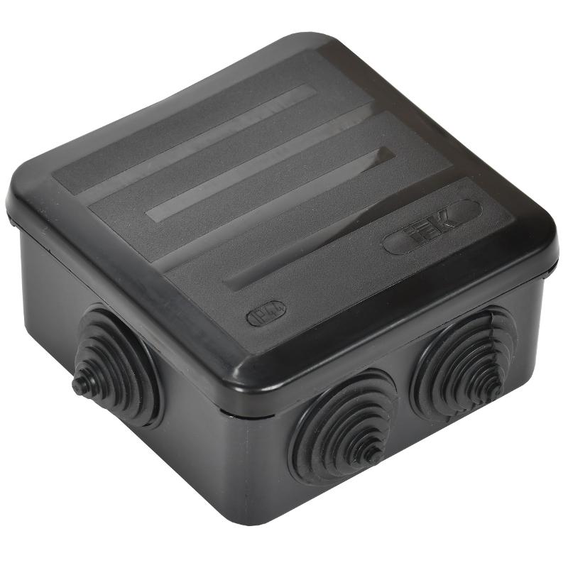 Коробка расп. КМ41255 100х100х50мм IP44 6 вв. черная | UKO21-100-100-050-K02-44 | IEK — миниатюра 2