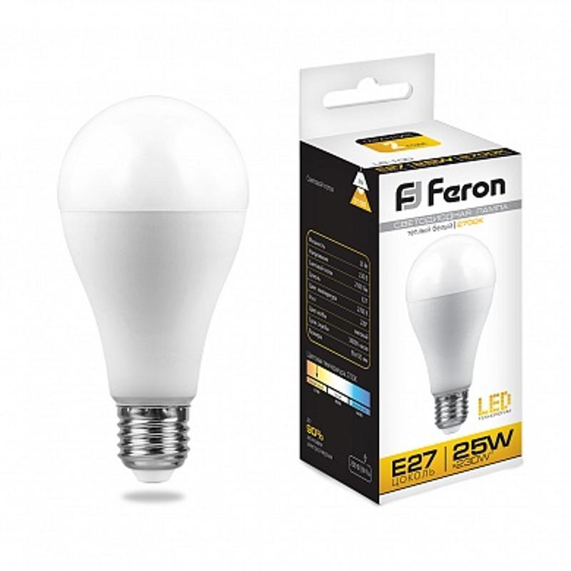 Лампа светодиодная LB-100 (25W) 230V E27 2700K A65 | 25790 | FERON — миниатюра 1