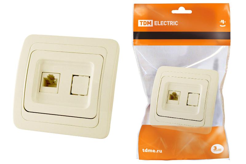 Розетка компьютерная RJ-45 сл. кость "Валдай" | SQ1804-0113 | TDM — TDM ELECTRIC