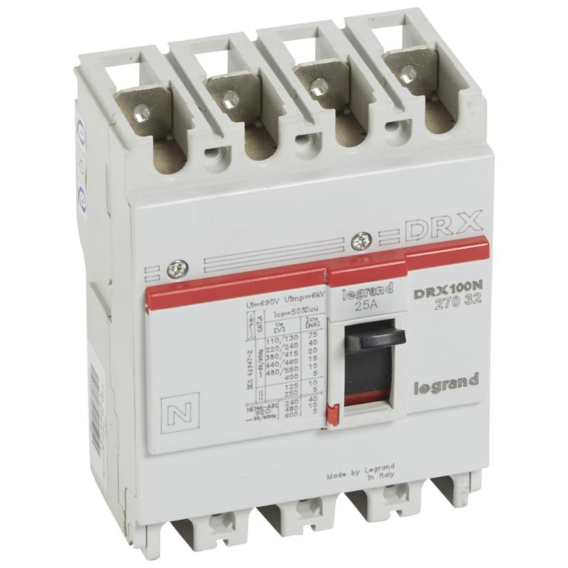 DRX125 термомагнитный 25A 4П 20KA | 027032 | Legrand — Legrand