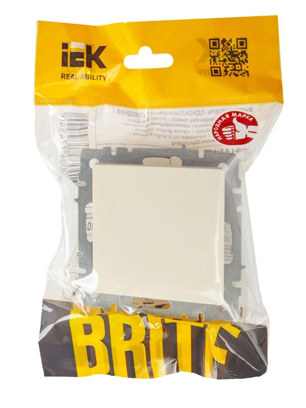 BRITE Выключатель 1-клавишный проходной 10А ВС10-1-6-БрКр бежевый | BR-V12-0-10-K10 | IEK — миниатюра 6