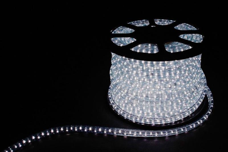 Дюралайт светодиодный 2W 100м 13мм 230V 36LED/м 1,44Вт/м (2м/отрез), 2 аксесс., белый 7000K/ LED-R2W | 26064 | FERON — Feron