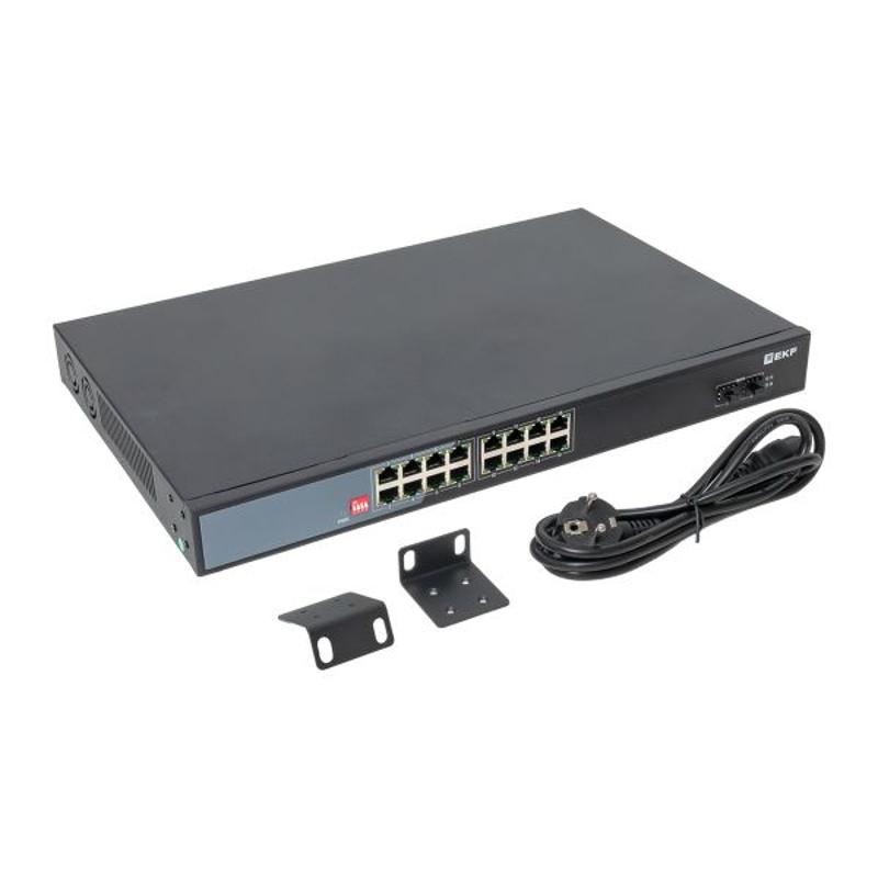 Промышленный неуправляемый коммутатор U-2GX/SFP-16GTP-R, 2 порта 1000Base-X SFP, 16 портов 10/100/1000Base-T(X) RJ45 c PoE, монтаж в 19" стойку TSX |T — миниатюра 14