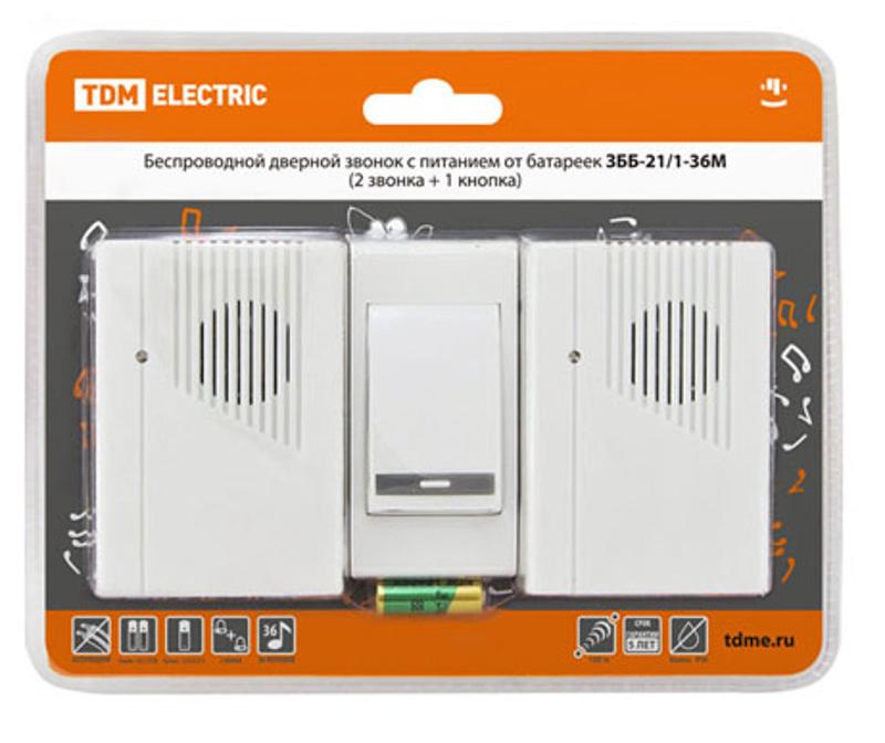 Звонок ЗББ-21/1-36М (беспр., бат., 2 звонка)  | SQ1901-0007 | TDM — миниатюра 2