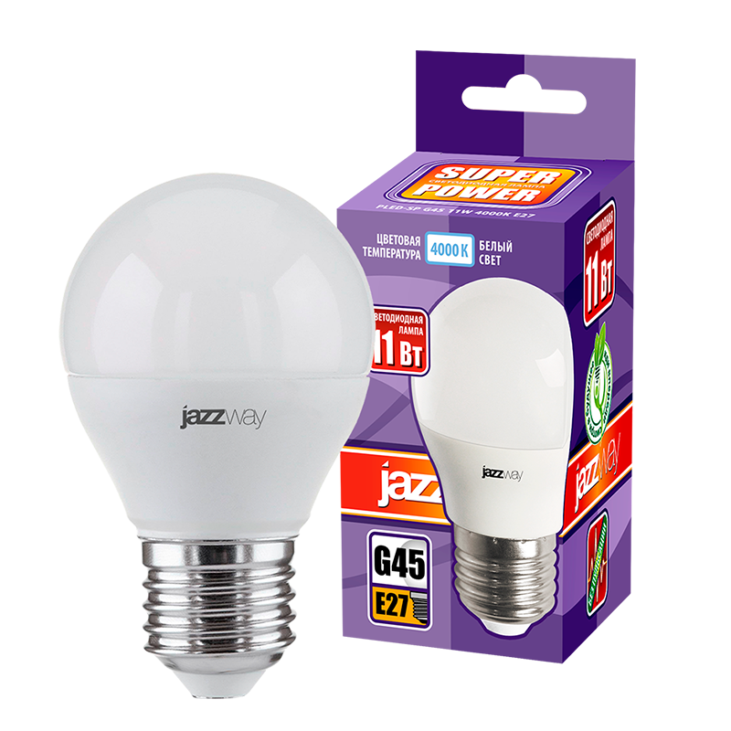 Лампа светодиодная PLED- SP G45 11w E27 4000K 230/50 | .5019362 | Jazzway — миниатюра 3