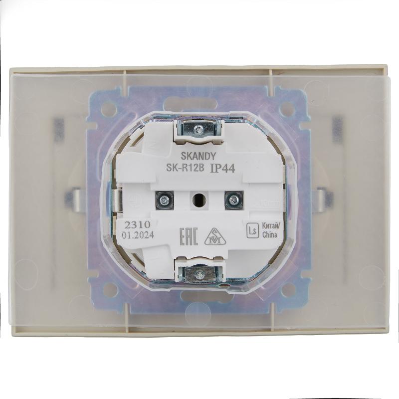 SKANDY Розетка 2-местная с кр. 16А в сб IP44 SK-R12B бежевый | SK-R26-16-44-K10-F | IEK — миниатюра 3