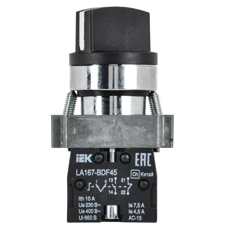 Переключатель LA167-BDF45 2 полож. 1з+1р черный | BSW20-BDF45-3-24-67-2-K02 | IEK — миниатюра 2