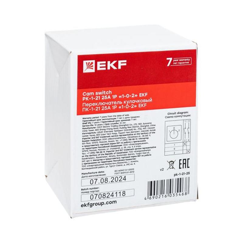 Переключатель кулачковый ПК-1-21 25А 1P "1-0-2" EKF PROxima | pk-1-21-25 | EKF — миниатюра 27