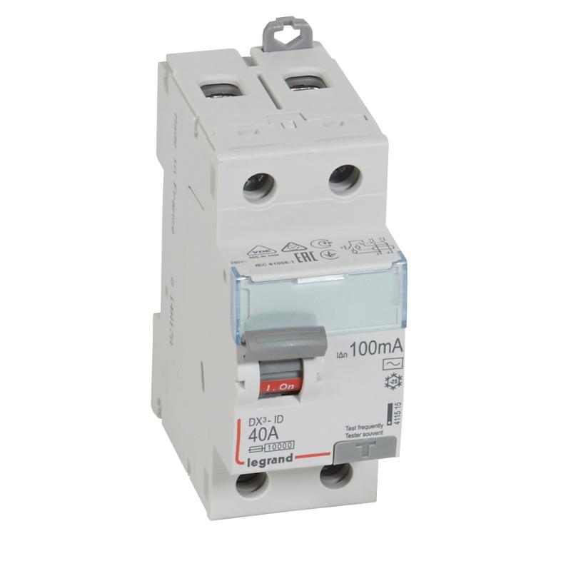 Выключатель дифференциальный (УЗО) DX3-ID 2п 40А 100мА тип AC | 411515 | Legrand — Legrand