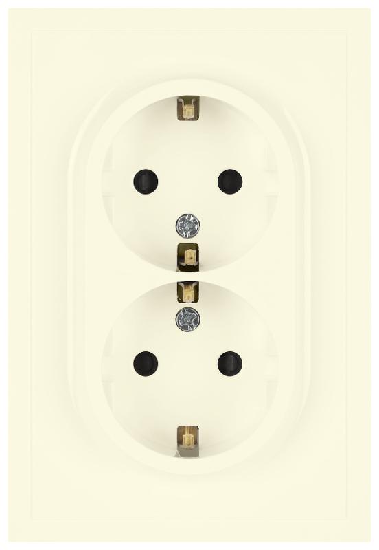 Розетка Galaxy 15-2105-02 с заземлением двойная 2X2P+E Schuko со шторками IP20 16А-250В слоновая кость | Б0070699 | ЭРА — ЭРА (Энергия света)