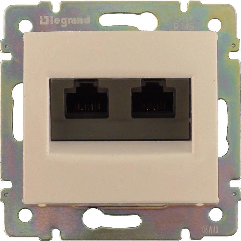 Valena Сл. кость Розетка RJ45 UTP кат6 2в с захватами | 774147 | Legrand — Legrand