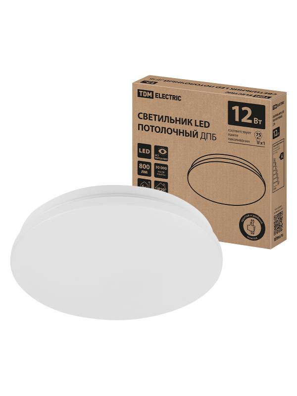 Светильник LED потолочный ДПБ 01, 12 Вт, 4000 К, Классика, | SQ0329-9001 | TDM — TDM ELECTRIC