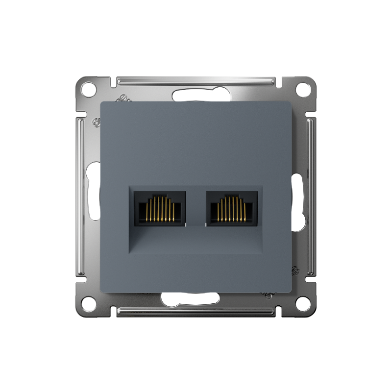AtlasDesign Грифель Розетка 2-ая компьютерная RJ45+RJ45, кат.5E, механизм | ATN000785 | SE — миниатюра 2