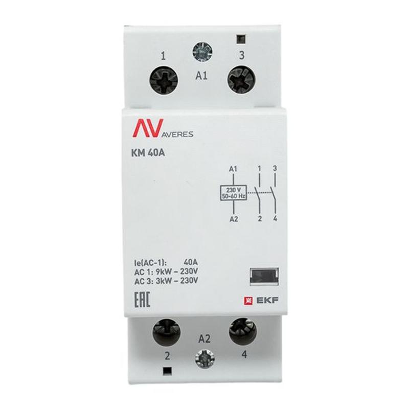Контактор модульный КМ 40А 2NО 230VAC (2 мод.) AVERES | km-av-2-40-20-230V | EKF — миниатюра 3