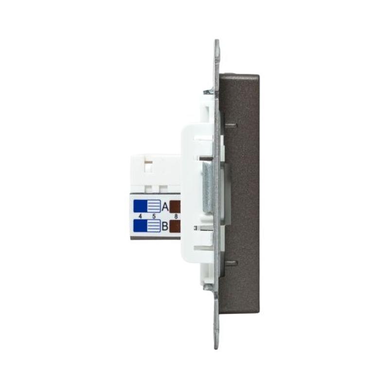 Механизм розетки RJ45 (cat5), мокко Эпика  |UP1-SOM-RJ45-5| EKF — миниатюра 5