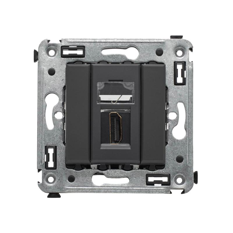 HDMI розетка одинарная в стену, тип А-А, "Avanti", "Черный матовый" | 4412253 | DKC — DKC (ДКС)