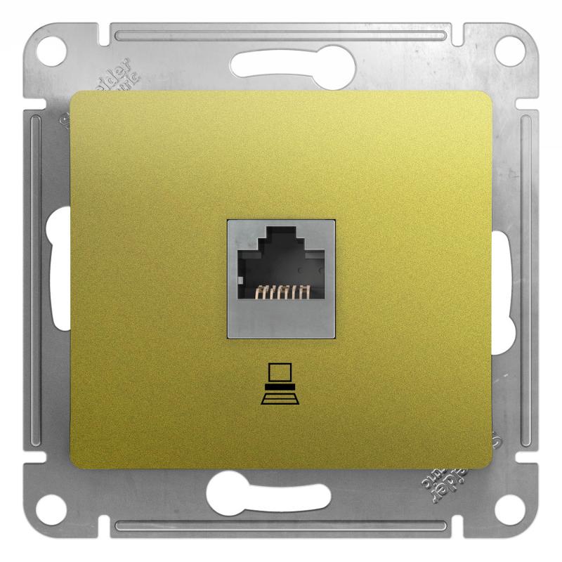 Glossa Фисташковый Розетка компьютерная RJ45 кат.5E | GSL001081K | SE — Systeme Electric