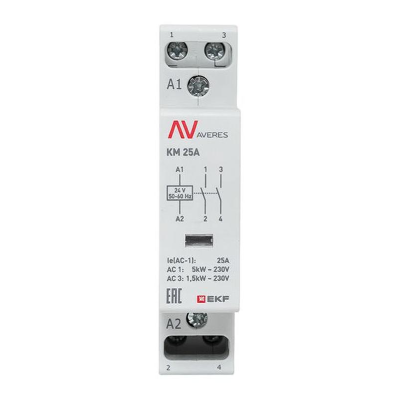 Контактор модульный КМ 25А 2NО 24VAC (1 мод.) AVERES | km-av-1-25-20-24V | EKF — миниатюра 8