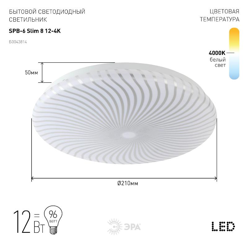 Светильник светодиодный декоративный бытовой (SPB-6) SPB-6 "Slim 8" 12-4K | Б0043814 | ЭРА — миниатюра 2