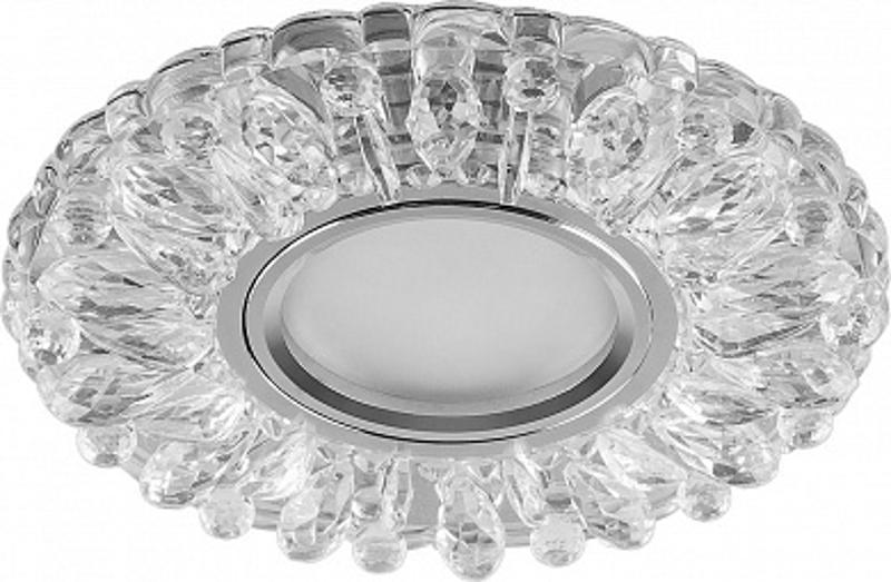 Светильник точечный встраиваемый под лампу, с LED подсветкой CD914 15LED*2835 SMD 4000K, MR16 50W G5.3, прозрачный, хром | 28985 | FERON — миниатюра 1