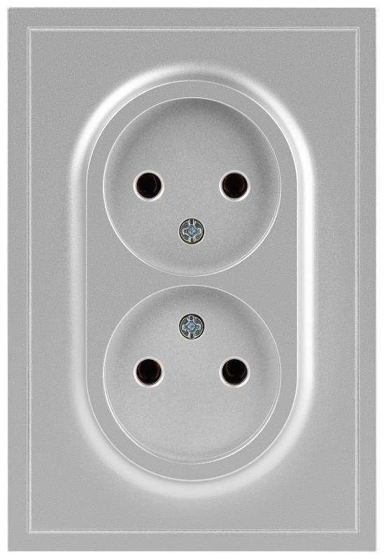 Розетка Galaxy 15-2107-03 без заземления двойная 2X2P 16А-250В IP20 алюминий | Б0071699 | ЭРА — ЭРА (Энергия света)