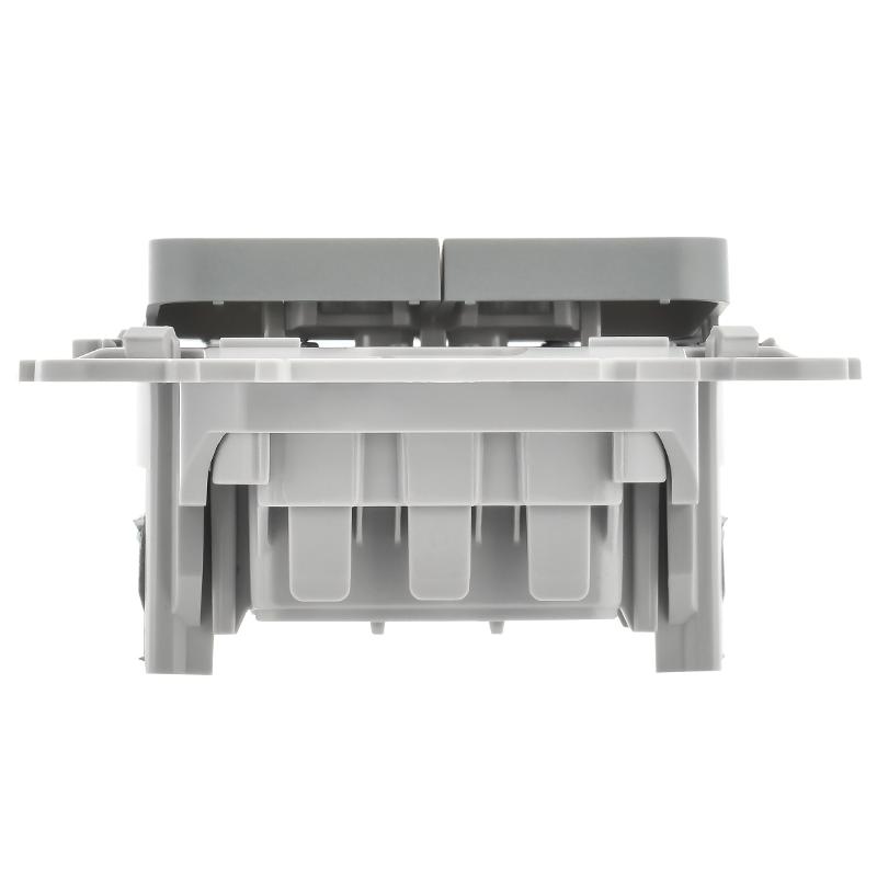 FLITE Выключатель 2-клавишный 10А ВС12-1-0-ФлС серый | FI-V20-0-10-1-K03 | IEK — миниатюра 5