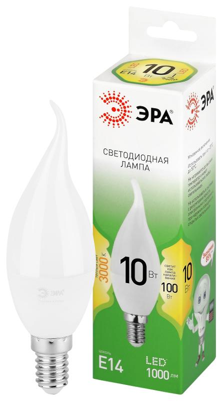 Лампа светодиодная  GREEN LINE LED BXS-10W-830-E14 GL E14 10 Вт свеча на ветру теплый свет | Б0067120 | ЭРА — ЭРА (Энергия света)
