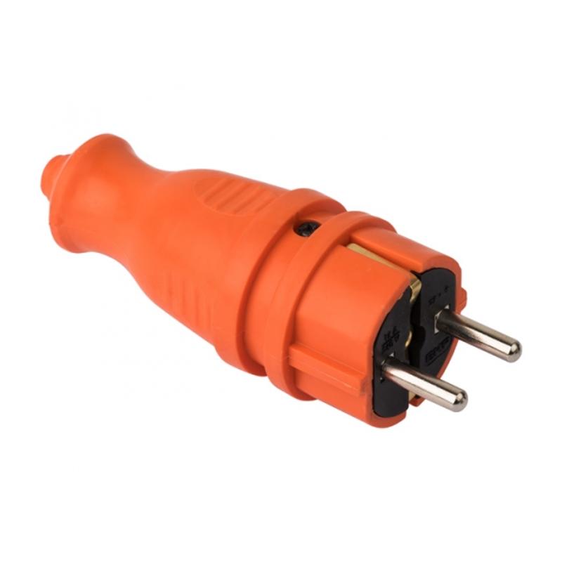 Вилка оранжевая каучуковая прямая 230В 2P+PE 16A IP44 EKF PRO |  RPS-011-16-230-44-ro |  EKF — EKF