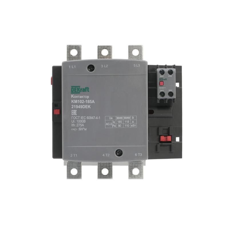 Контактор 185А 220В_АС АС3_ АС4 1НО+1НЗ КМ-102 | 21949DEK | DEKraft — миниатюра 2
