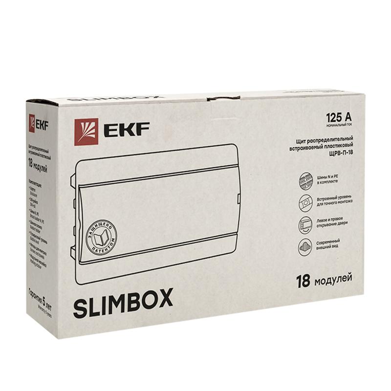 Щит распределительный встраиваемыйЩРВ-П-18 "SlimBox" белая дверца IP41 PROxima | sb-v-18w | EKF — миниатюра 3