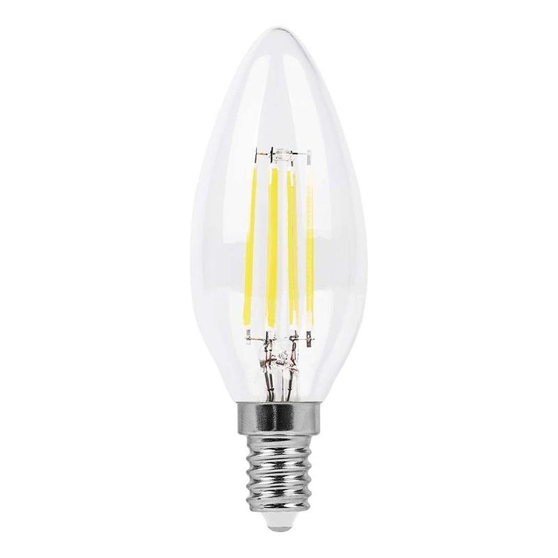 Лампа светодиодная LB-166 (7W) 230V E14 4000K филамент C35 диммируемая прозрачная | 25871 | FERON — миниатюра 2