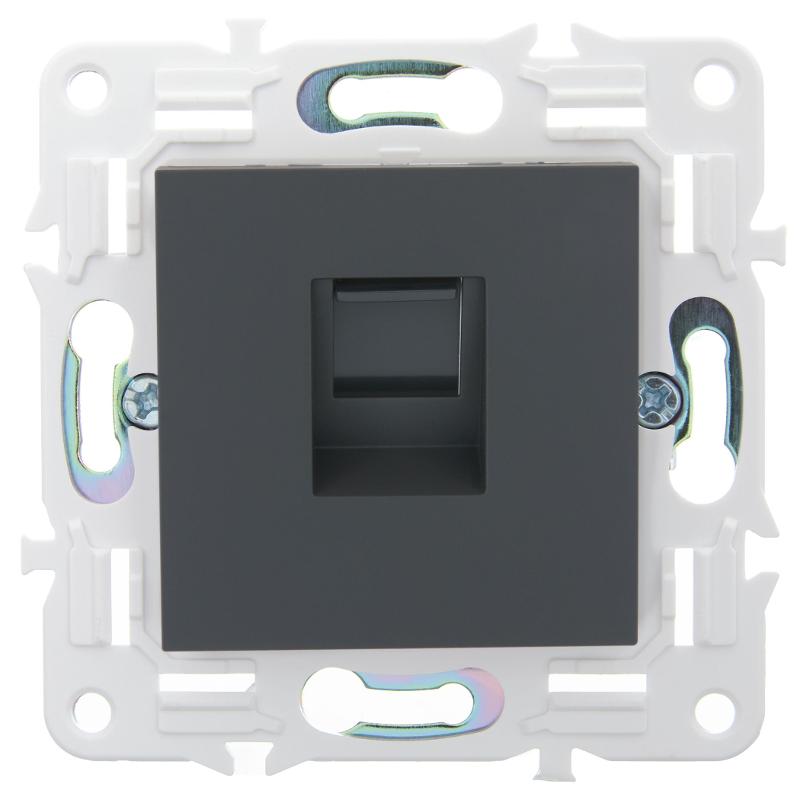 SKANDY Розетка компьютерная RJ45 кат.5E SK-K01G графит | SK-K10-1-K53 | IEK — миниатюра 2