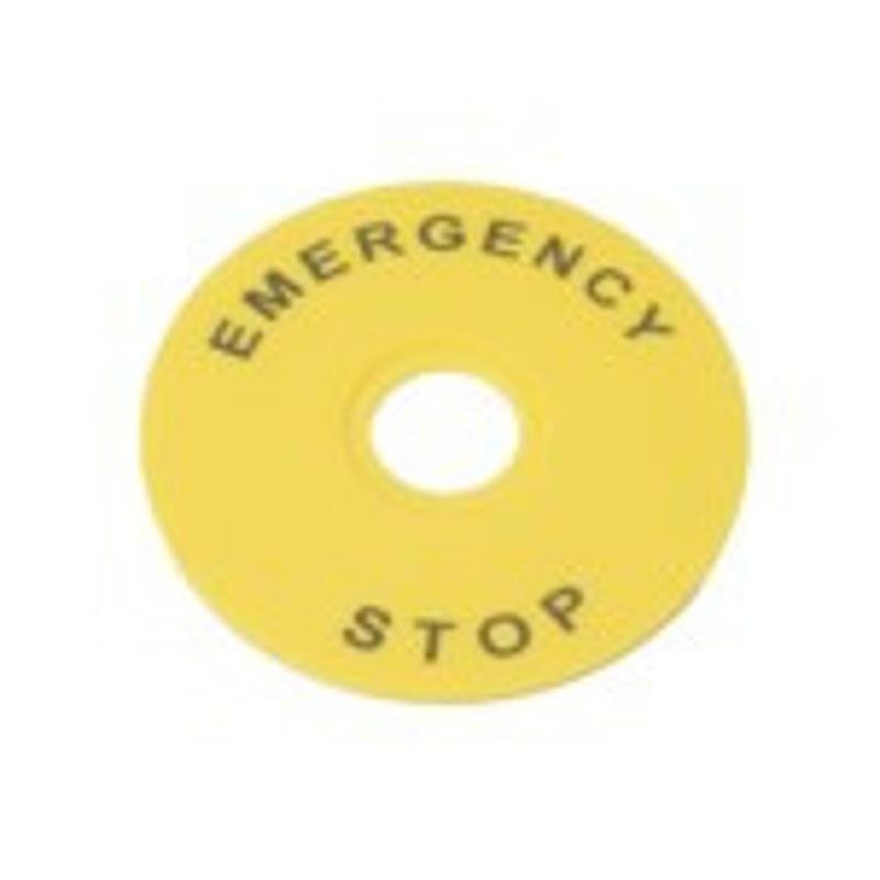 Маркировка для кнопки аварийного останова "Emergency Stop" D90 | SBY8360 | Systeme Electric — фото 1 | Sento