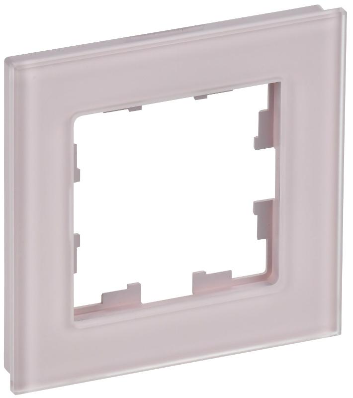 BRITE Рамка 1-ая РУ-1-2-Бр стекло розовый матовый | BR-M12-G-31-K14 | IEK — IEK (ИЭК)